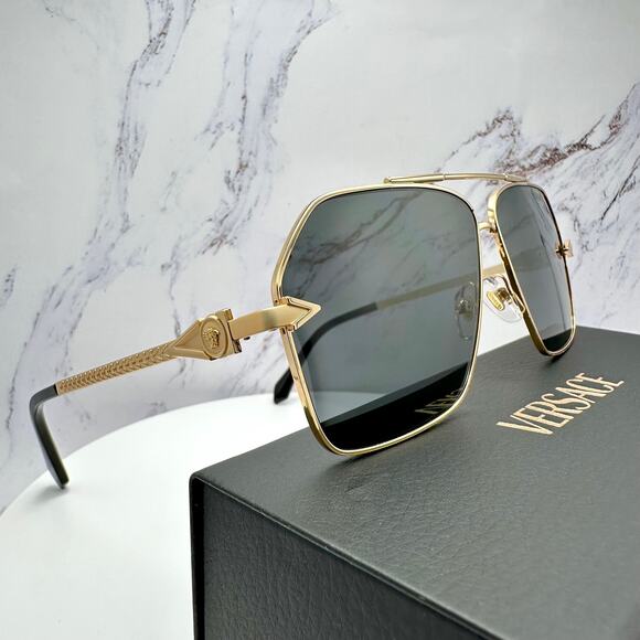 NEW VERSACE Gold Metal Sunglasses - Picture 12 of 16